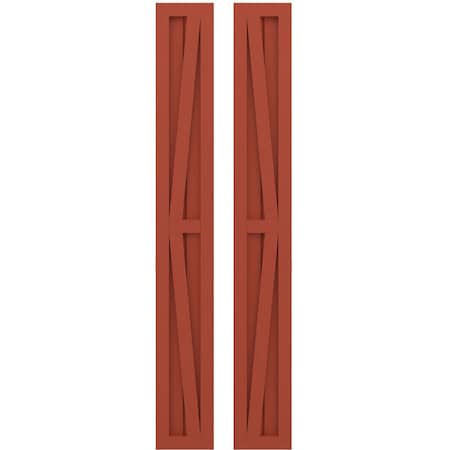 Americraft 2-Board Wood 2 Equal Panel Frmd Board-n-Batten Shutters W/ Dubl Z-Bar, ARW102BF207X81CLH